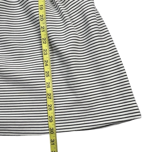 Anthropology White Black Strip Postage Stamp 9-H15 STCL A-Line Scoop Dress Sz:M - Picture 10 of 12